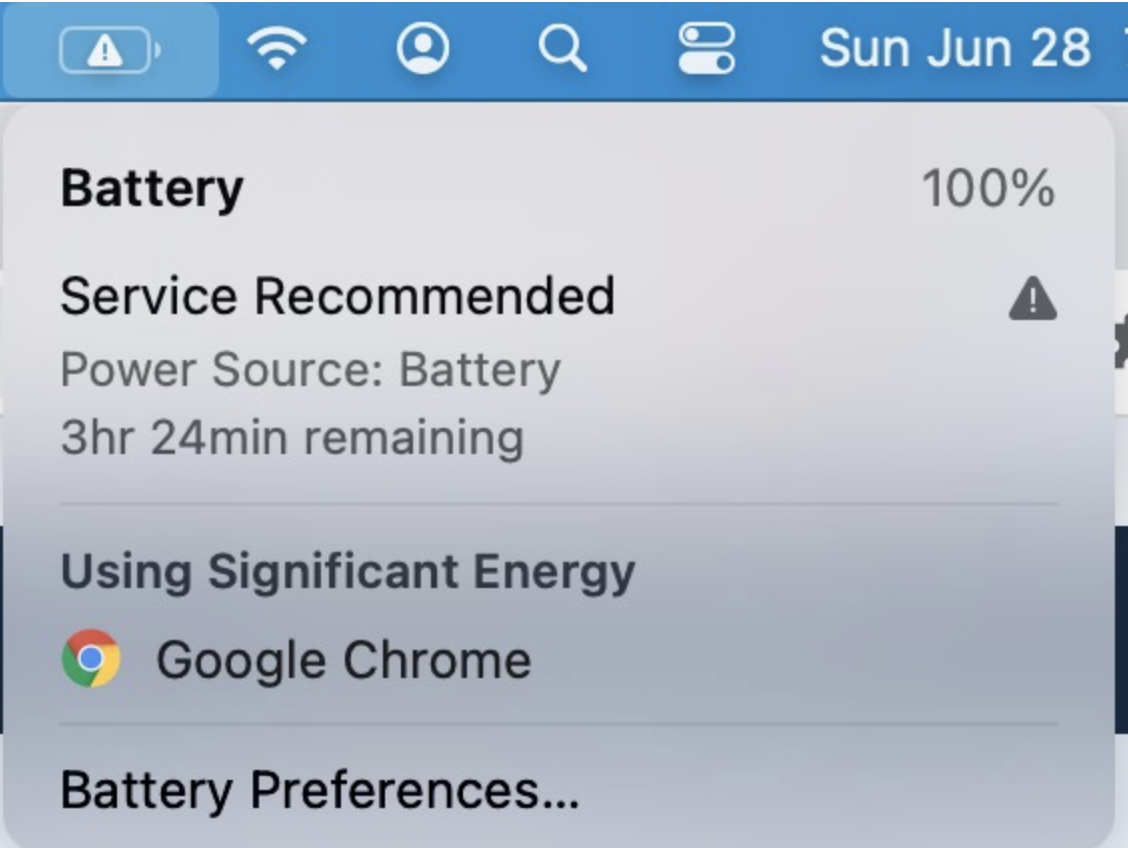 battery service recommended